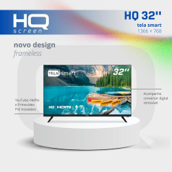 Smart TV LED 32" HD HQ Conversor Digital Integrado 3 HDMI 2 USB WI-FI Android 11 Design Slim