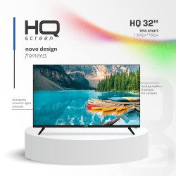 Smart TV LED 32" HQ HD com Conversor Digital Externo 3 HDMI 2 USB WI-FI Android 11 Design Slim