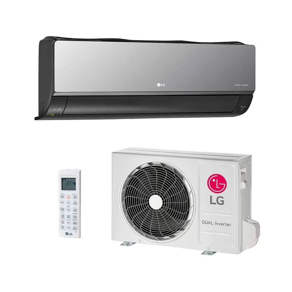 Ar Condicionado Split LG Hi Wall Inverter Voice Artcool UV Nano +AI 18.000 BTU/h Quente e Frio Bifásico Cinza Escuro Espelhado S3-W18KLR7A - 220V
