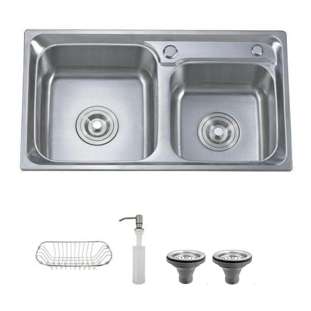 Pia Dupla de Cozinha Inox 68x39x20 Belcca PCD201-01
