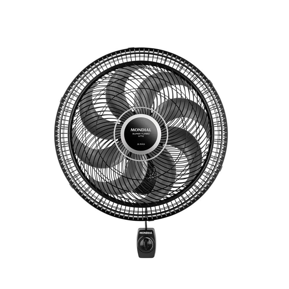 Ventilador De Parede Mondial Super Turbo 8 Pás 140W 40Cm Preto e Prata VTX-40P-8P - 220V