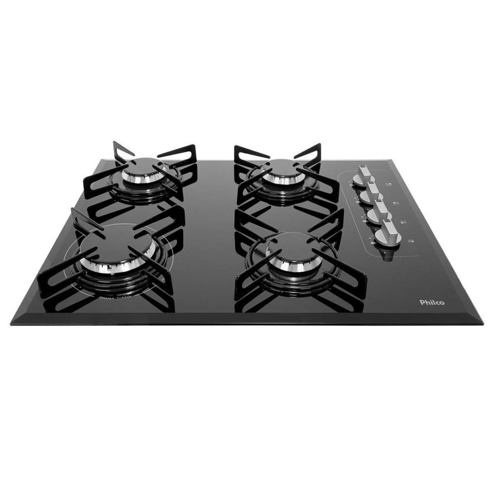 Cooktop Philco 4 Bocas Cook Chef 4 à Gás Preto - Bivolt