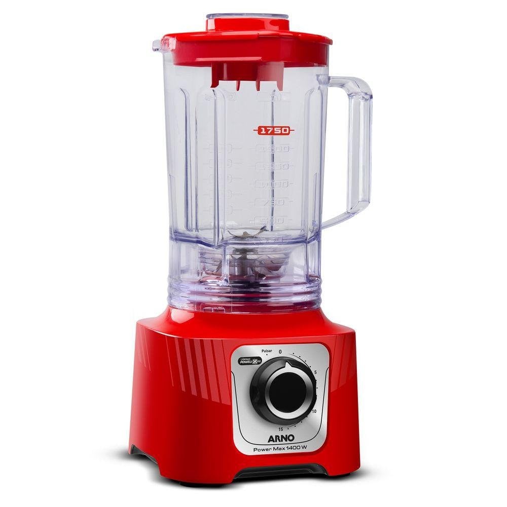 Liquidificador Arno 3,1 Litros Powermax Com 6 Lâminas 1400W Vermelho LN63 - 127V

