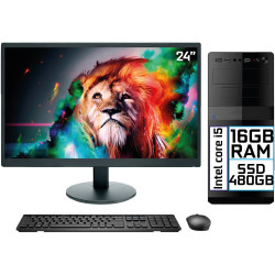 Computador Completo Intel Core i5 16GB SSD 480GB Monitor LED 24" HDMI EasyPC Go 