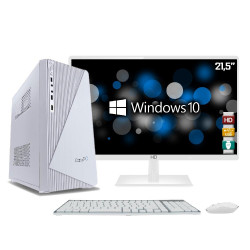 Computador EasyPC White Intel Core i5 8GB HD 1TB Monitor LED 21.5" HQ Full HD 2ms HDMI Branco Windows 10
