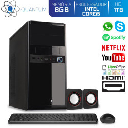 Computador Desktop Quantum Expert QE51007D Intel Core i5 3,4GHZ 8GB HD 1TB Kit Multimídia HDMI Full HD