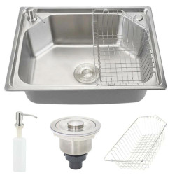 Cuba Pia Gourmet Aço Inox 304 para cozinha Belcca 43x57cm Kit Completo CG304-C02