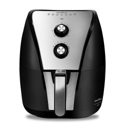 Fritadeira Air Fryer Britânia 5 Litros Antiaderente 1500W Preto/Inox BFR40PI - 127V
