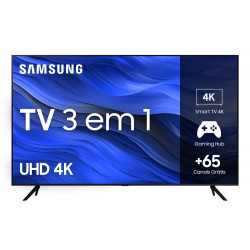 Smart TV Samsung 75" UHD 4K 75CU7700 Processador Crystal 4K, Gaming Hub, Visual Livre de Cabos, Alexa built in, Controle Único